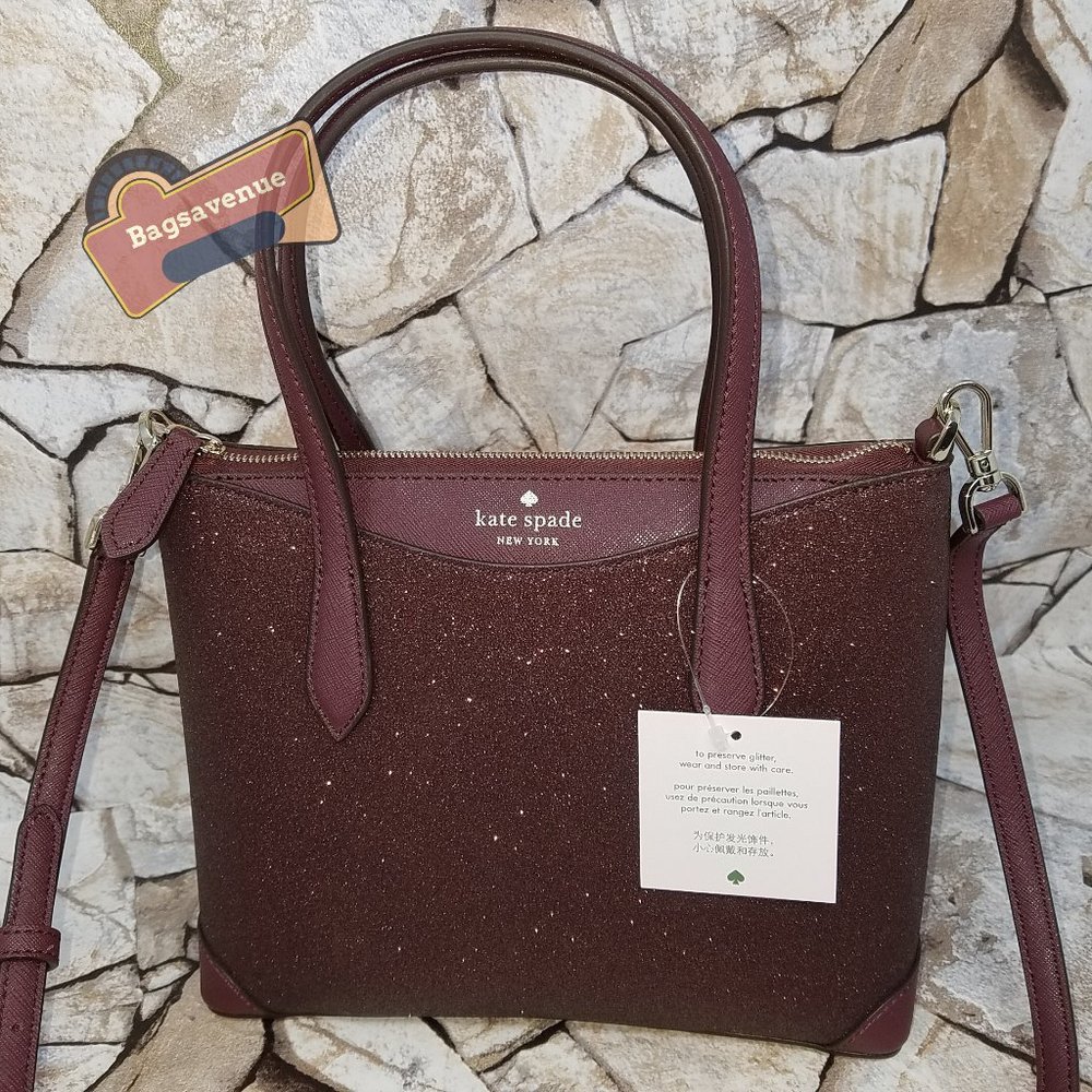#bagsavenue NWT Shimmy Glitter Lola Satchel Crossbody DeepNova Joeley Kate Spade